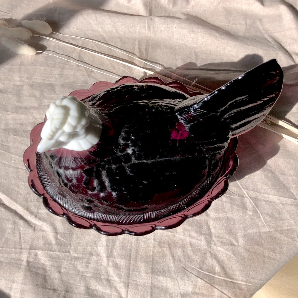 Fenton Antique Chicken Dish